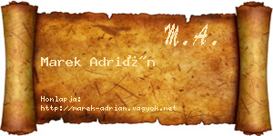 Marek Adrián névjegykártya